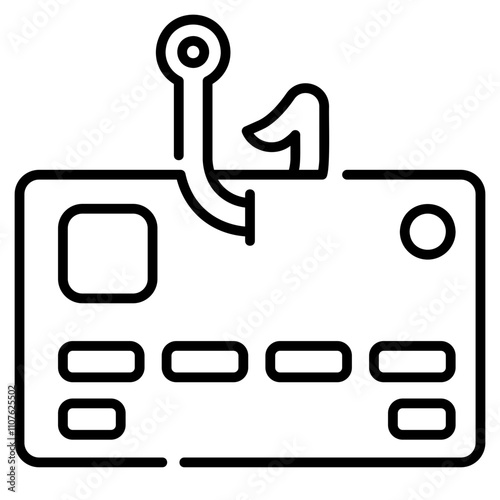 Cyber Crime Icons Pack,Phising Card Line Icon