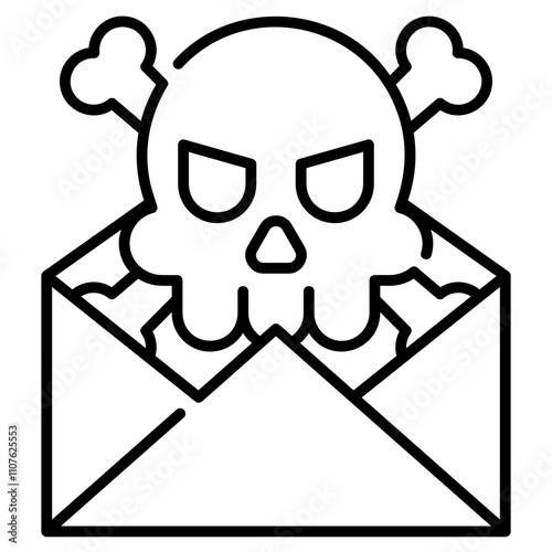 Cyber Crime Icons Pack,Spam Email Line Icon