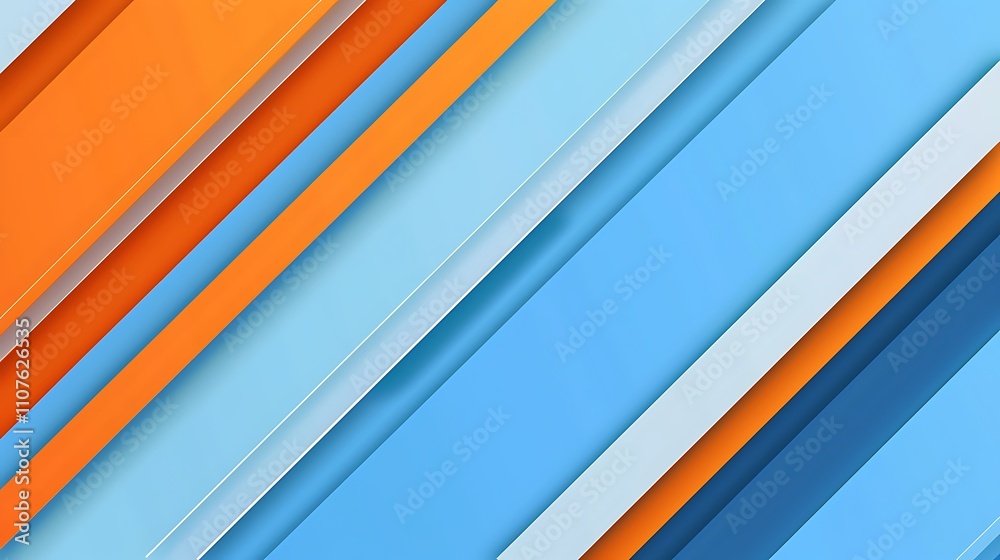 Fototapeta premium Abstract Diagonal Lines Background with Blue, Orange, and White