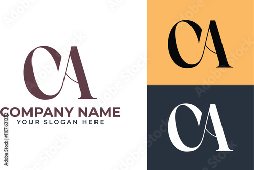 Initial CA Monogram Logo. letter C A with mordern design logo inspiration. vector illustration, CA logo design