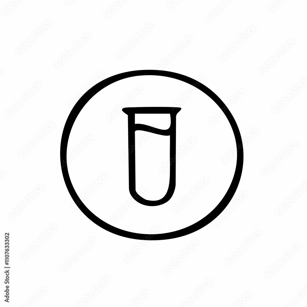 Test Tube Icon Symbol of Science, Research, and Innovation Test Tube Icon Symbol of Science, Research, and Innovation