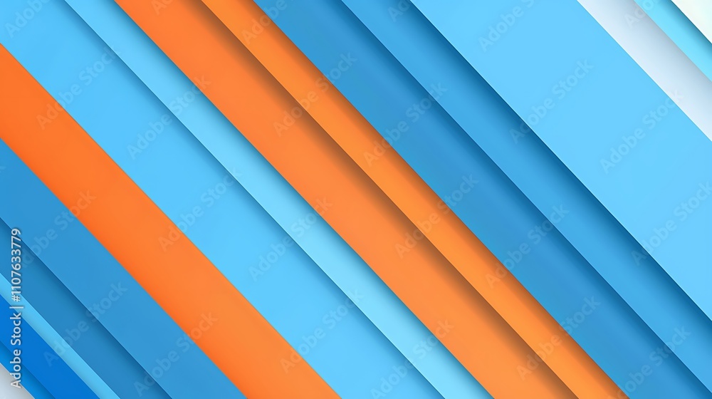Fototapeta premium Abstract Diagonal Orange and Blue Stripes Background