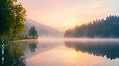 sunrise over the river