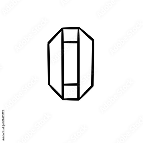 origami style number 0 in simple line style on transparency background