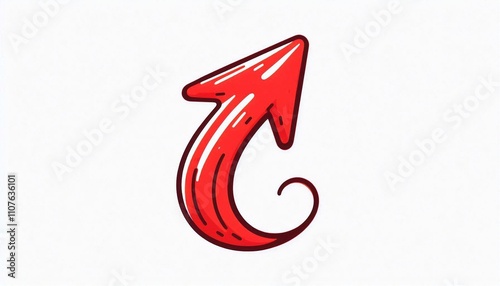 Free Download Bright red hand-drawn upward arrow on white background - GFXLoad