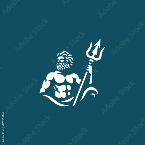 Poseidon god logo