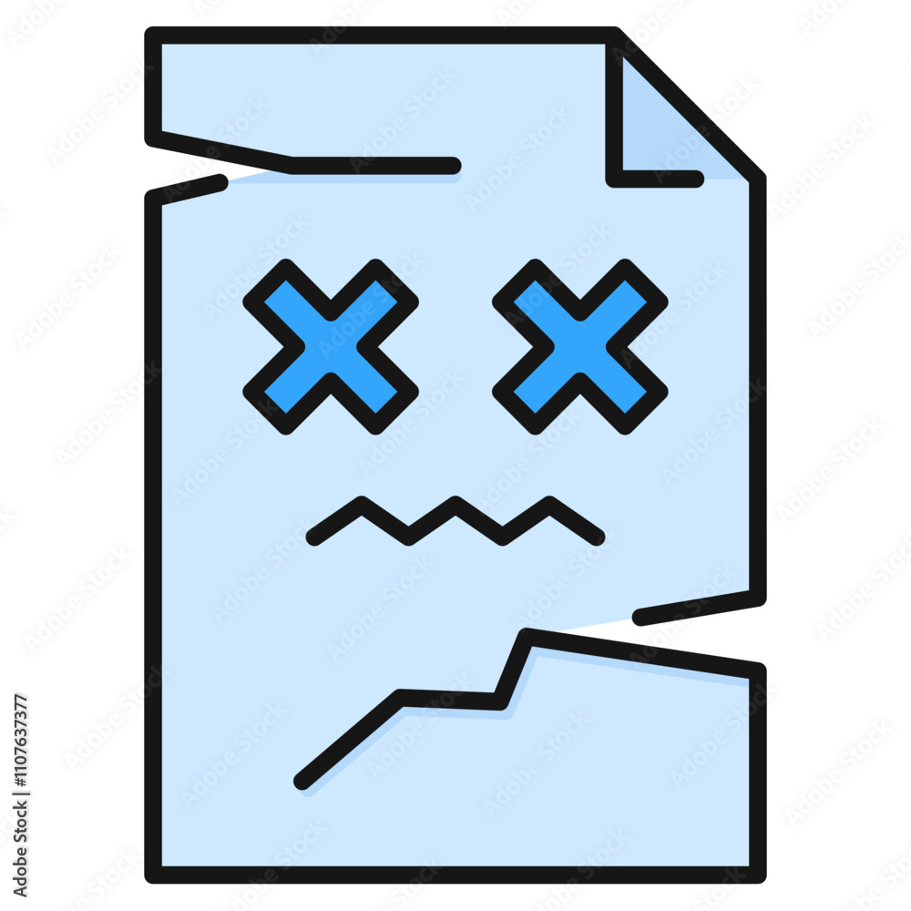 Obraz premium Cyber Crime Icons Pack,Corrupted File Filled Line Icon