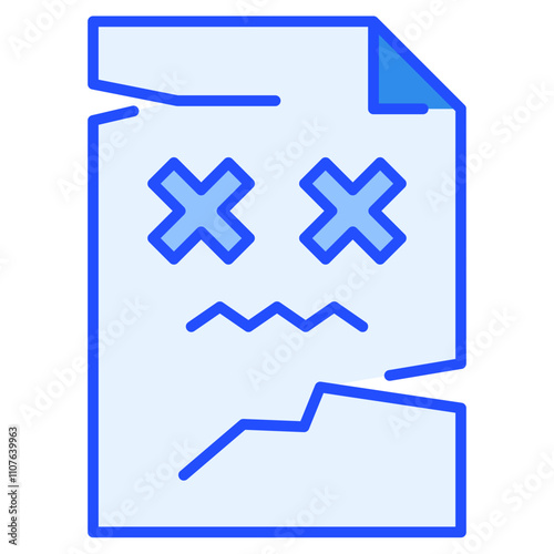 Cyber Crime Icons Pack,Corrupted File Blue Icon