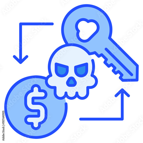 Cyber Crime Icons Pack,Payment Hacker Blue Icon