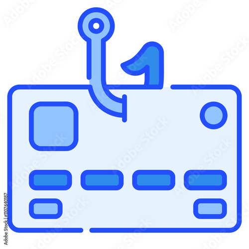 Cyber Crime Icons Pack,Phising Card Blue Icon