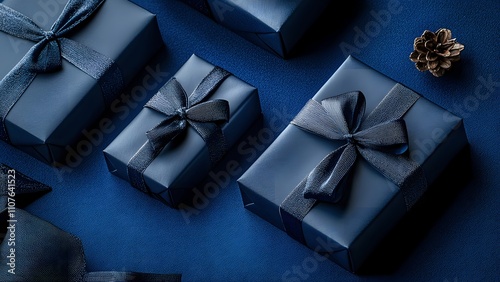 silver gift box with ribbon