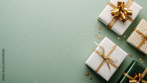 christmas gift box with ribbon