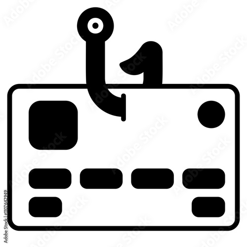 Cyber Crime Icons Pack,Phising Card Black Fill Icon
