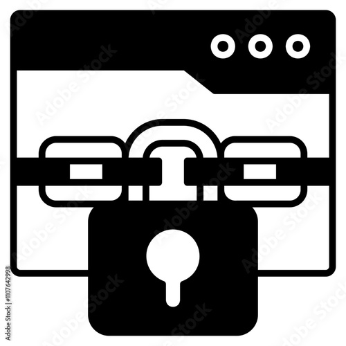 Cyber Crime Icons Pack,Ransomware Black Fill Icon