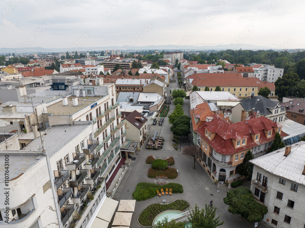Aerial view of the city of Piestany in Slovakia