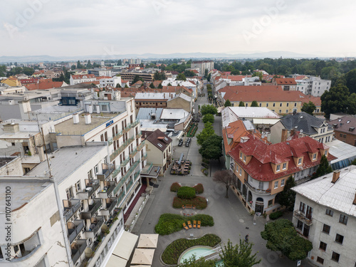 Obraz na płótnie Aerial view of the city of Piestany in Slovakia w salonie