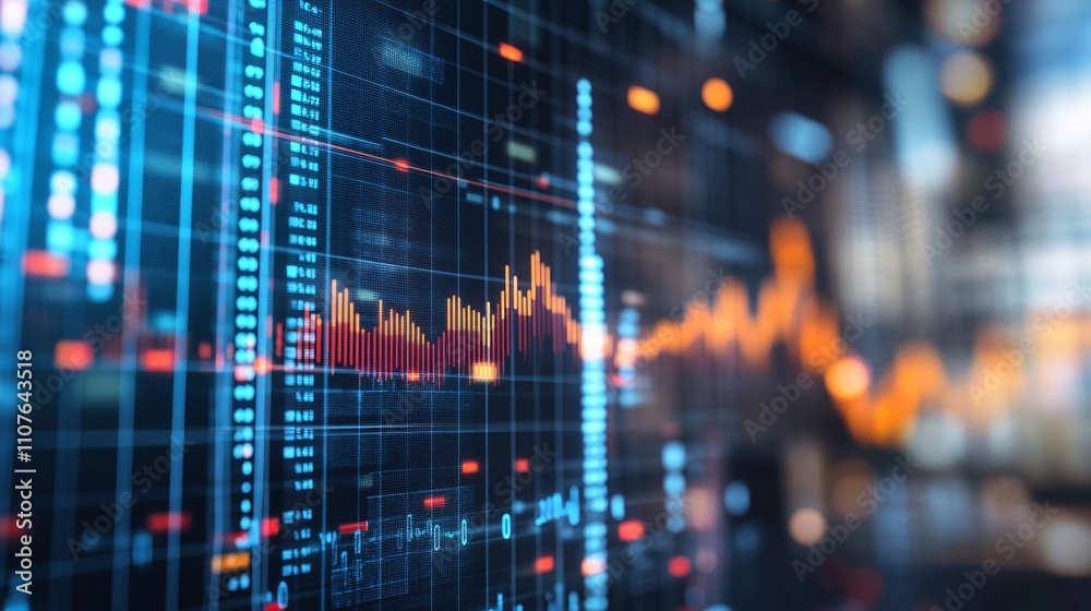 Economic forecasting illustrated with visuals of predictive models, financial trends, and market analysis Economic forecasting illustrated with visuals of predictive models, financial trends, and market analysis