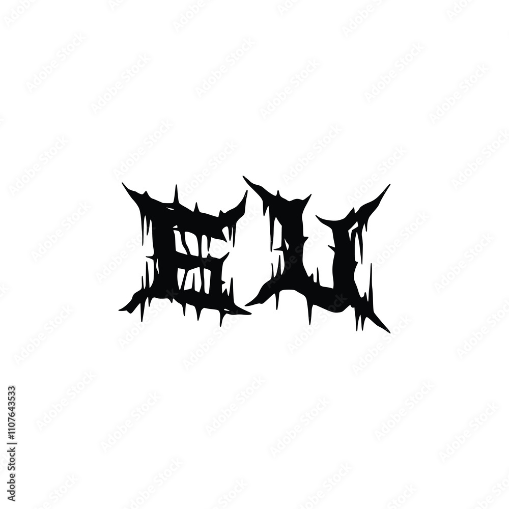 Fototapeta premium GU monogram logo design letter text name symbol monochrome logotype alphabet character simple logo