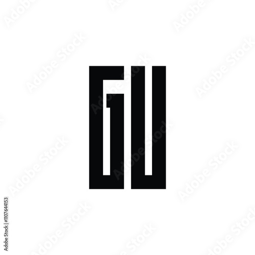 GU monogram logo design letter text name symbol monochrome logotype alphabet character simple logo