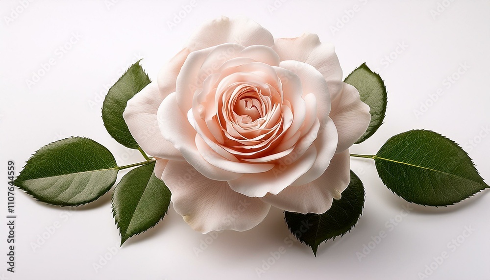 Fototapeta premium Rosa damascena on isolated white background