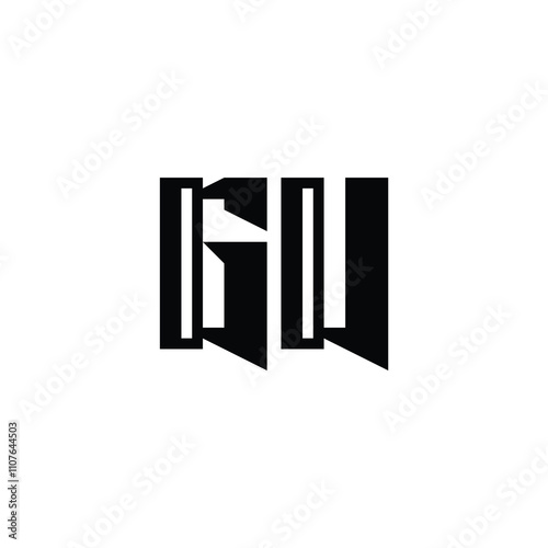 GU monogram logo design letter text name symbol monochrome logotype alphabet character simple logo