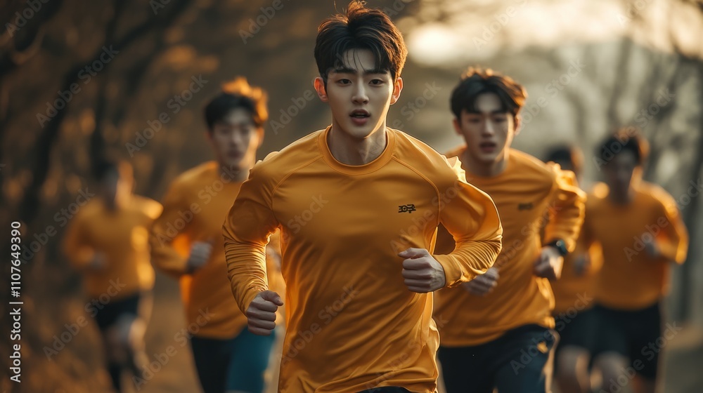 Fototapeta premium Korean running competitors, running competition and sports