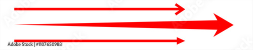 red arrows straight icon sign. right arrow forward direction graphic. front aim.