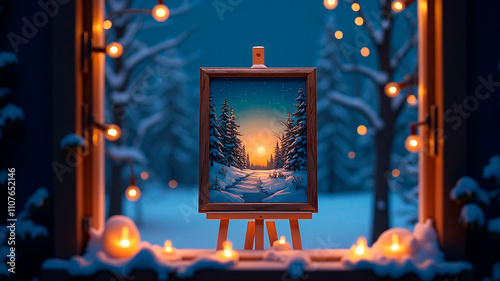 christmas lantern in the window