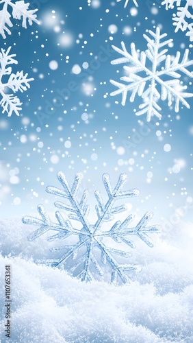winter background with snowflakes