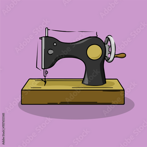 manual sewing machine vector