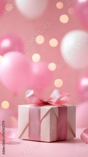 pink gift box with ribbon