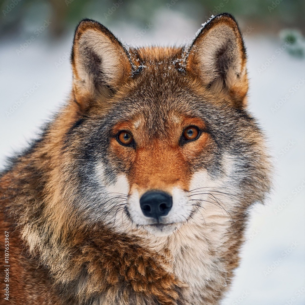 Fototapeta premium wolf in snow 
