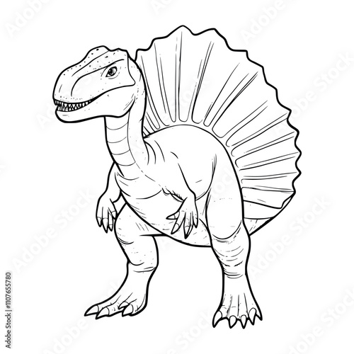 Spinosaurus illustration coloring page - coloring book for kids