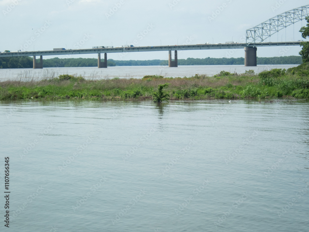 Obraz premium Bridge over the Mississippi River