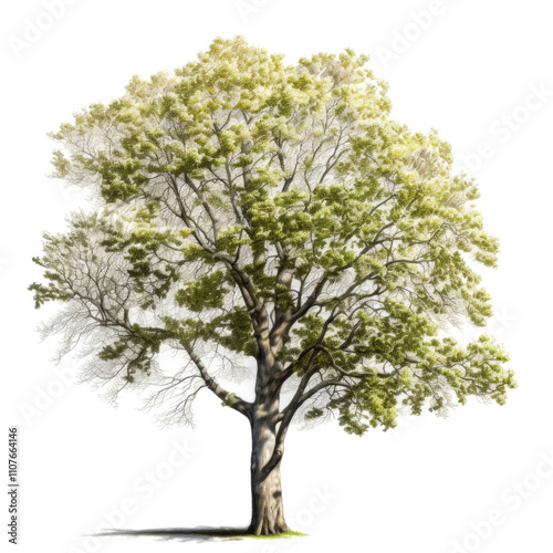 Lush green deciduous tree isolated on white. (3)