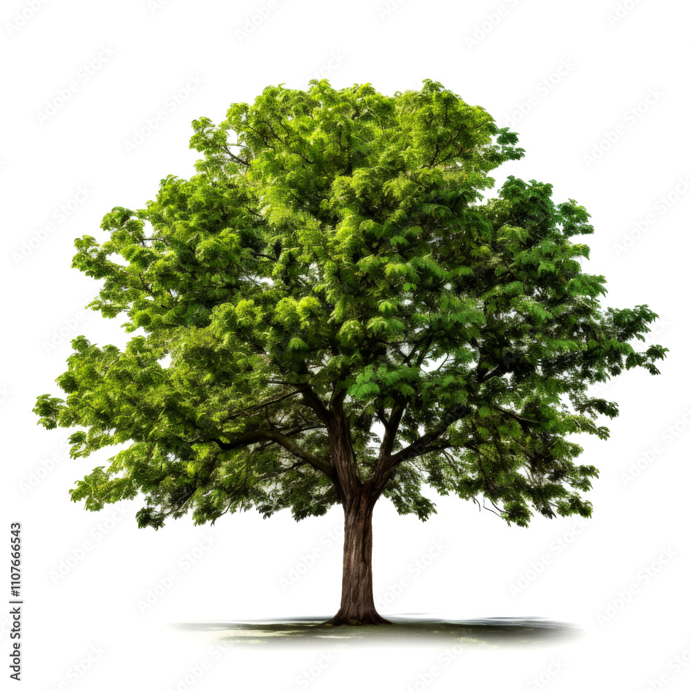 Obraz premium Lush green tree isolated on white. (6)