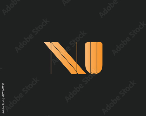 creative letter NU logo design for company