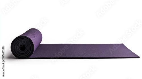A workout mat isolated against a white background, perfect for yoga, Pilates, or stretching exercises