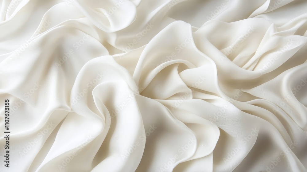 A close-up of soft, white fabric, showcasing its smooth texture and elegant draping. A close-up of soft, white fabric, showcasing its smooth texture and elegant draping.