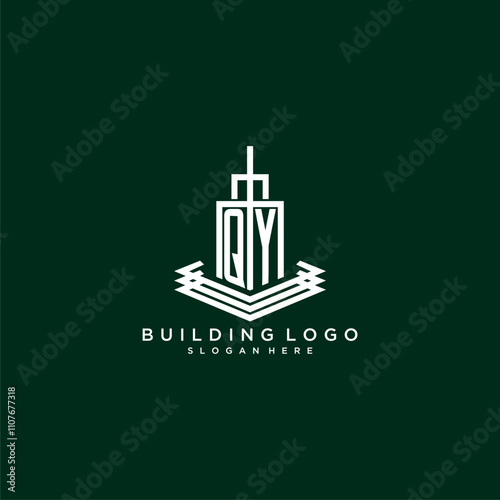 QY initial monogram building logo for real estate photo