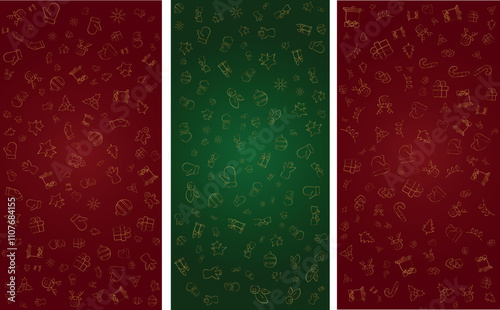 A set of backgrounds with a gold gradient	