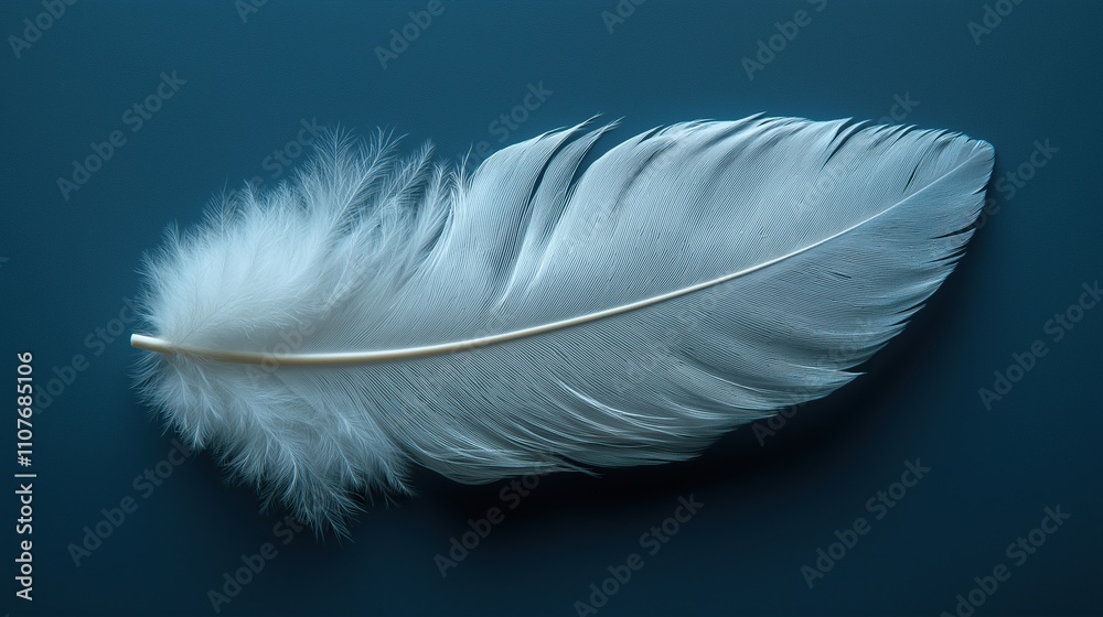 Fototapeta premium white feather, isolated on background 