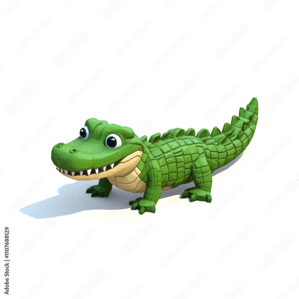 Fototapeta premium Playful cartoon alligator toy.