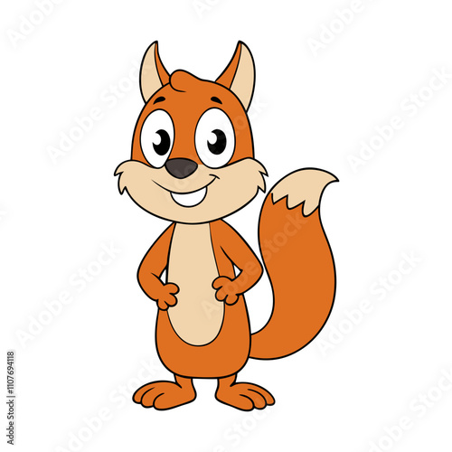 Squirrel cartoon vector illustration