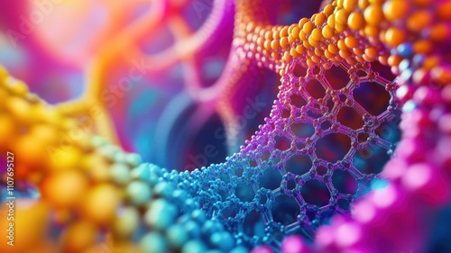 Bonding structure of materials science are relying on knowledge from physics chemistry biology and geology. Colorful abstract cellular structures in 3D