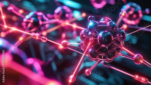 Bonding structure of materials science are relying on knowledge from physics chemistry biology and geology. Abstract molecular structure with vibrant colors