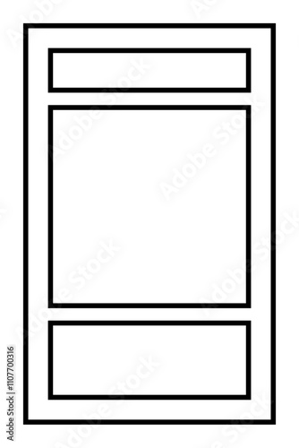 オリジナルカードゲーム用のフレーム枠 モノクロ