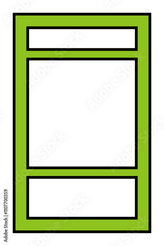 オリジナルカードゲーム用のフレーム枠 黄緑