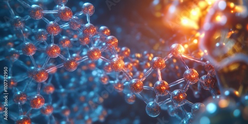 Bonding structure of materials science are relying on knowledge from physics chemistry biology and geology. Molecular structure with vibrant colors and lighting