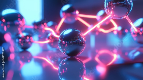 Bonding structure of materials science are relying on knowledge from physics chemistry biology and geology. Abstract molecular network with glowing connections
